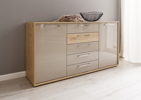 Kommode Schlafzimmer Hochglanz Balkeneiche Z20528