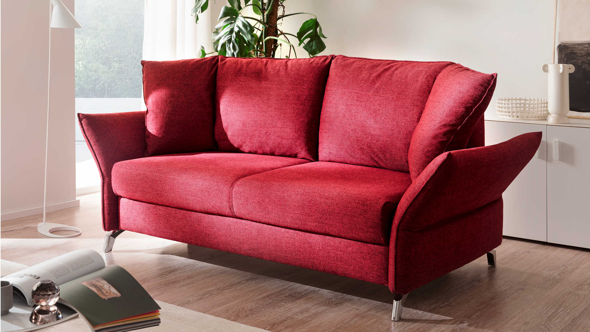 Schlafsofa Z21661 - Stoffbezug, rot