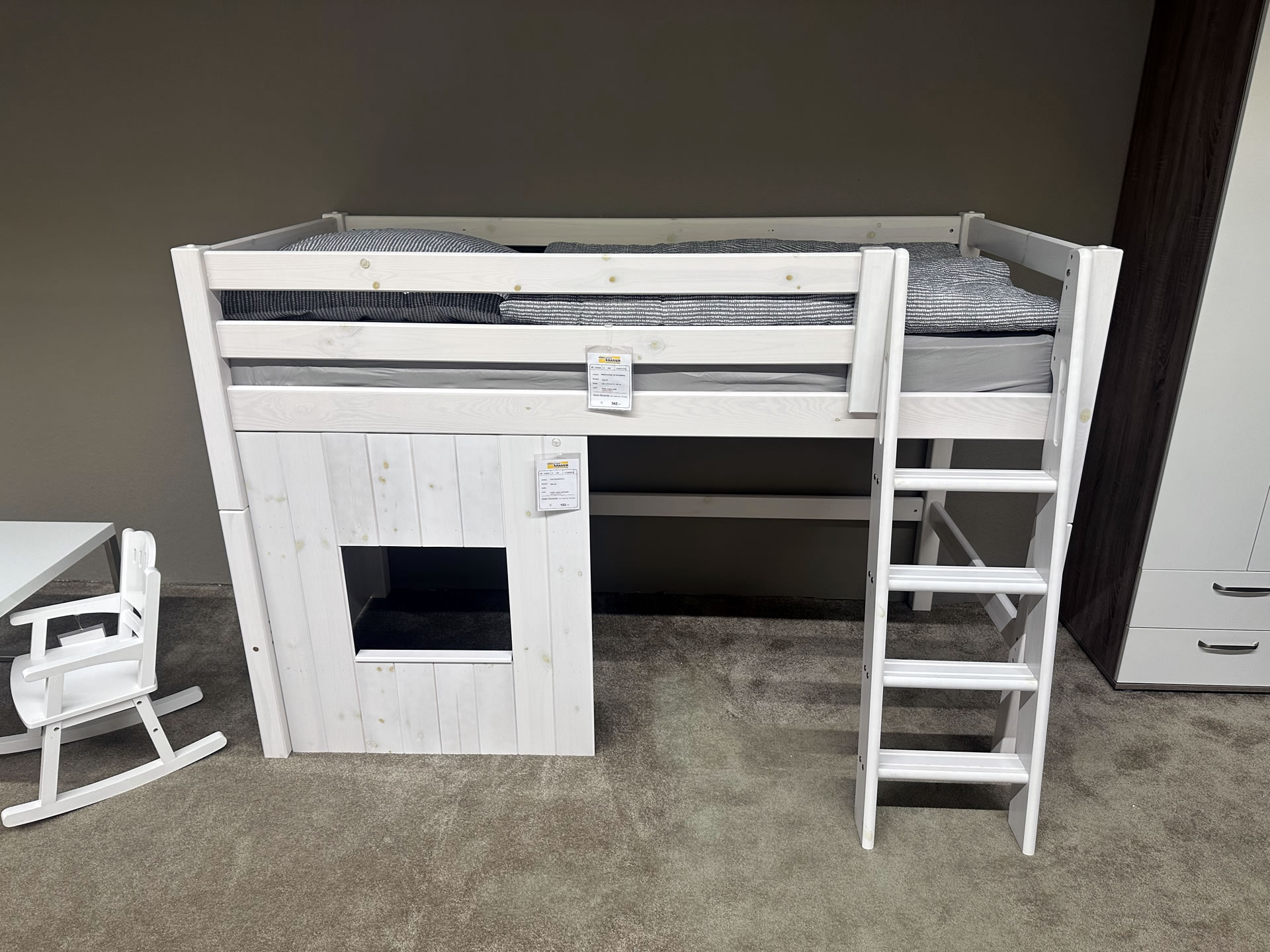 Hochbett, Kiefer weiß massiv