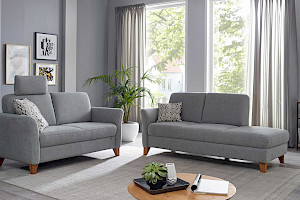 Sofakombination Z22686-1 - Stoff hellgrau