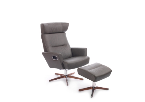 Fernsehsessel Z22918-1 - Leder, Sternfuß Holz